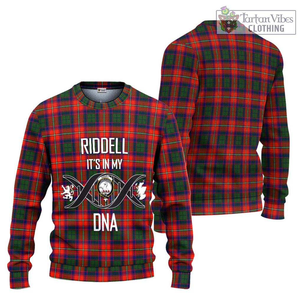 Riddell Tartan Knitted Sweater with Family Crest DNA In Me Style Unisex - Tartanvibesclothing Shop