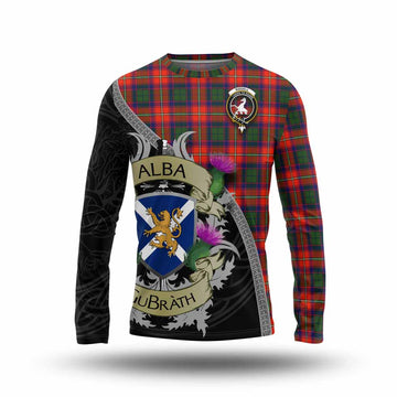 Tartan Vibes Clothing Riddell Tartan Family Crest Long Sleeve T-Shirt Lion Rampant Royal Thistle Shield Celtic Inspired