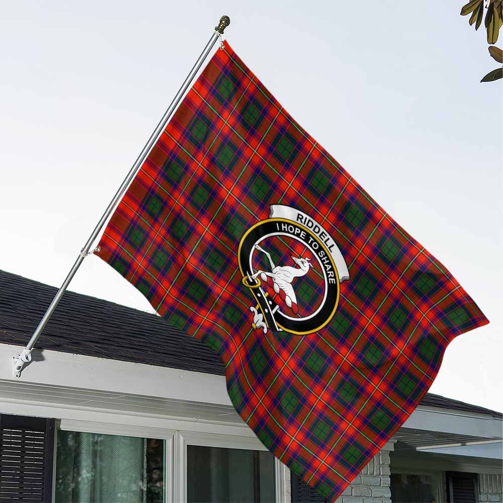 Tartan Vibes Clothing Riddell Tartan House Flag with Family Crest