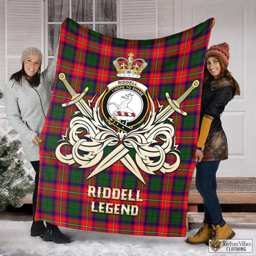 Riddell Tartan Blanket with Clan Crest and the Golden Sword of Courageous Legacy