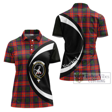 Riddell Tartan Women's Polo Shirt with Family Crest Circle Style Women - Tartan Vibes Clothing