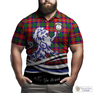 Riddell Tartan Polo Shirt with Alba Gu Brath Regal Lion Emblem