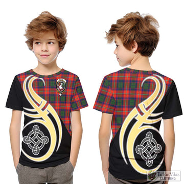Riddell Tartan Kid T-Shirt with Family Crest and Celtic Symbol Style Youth XL Size14 - Tartan Vibes Clothing