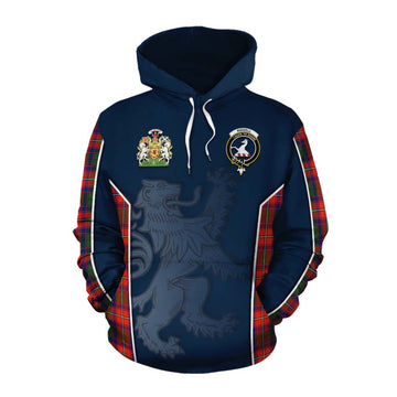 Tartan Vibes Clothing Riddell Tartan Cotton Hoodie with Family Crest and Lion Rampant Vibes Sport Style