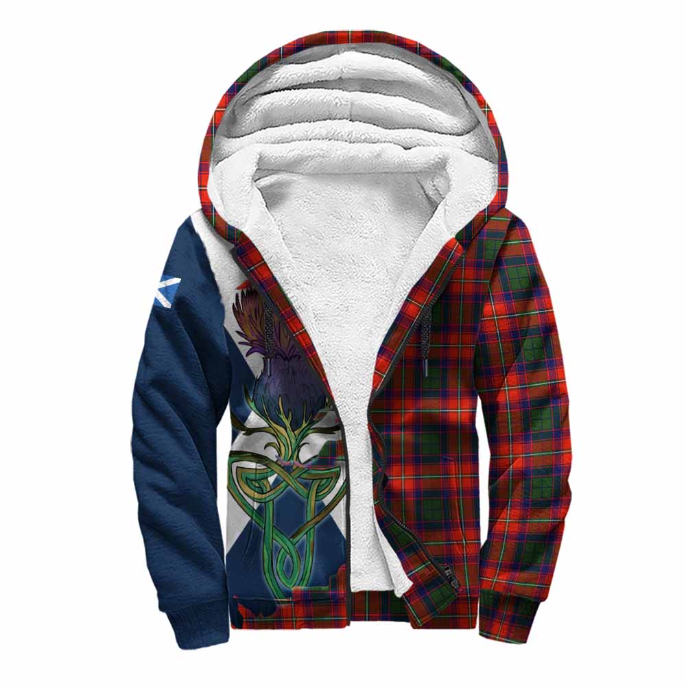 Tartan Vibes Clothing Riddell Tartan Family Crest Sherpa Hoodie Scottish Thistle Celtic Inspired