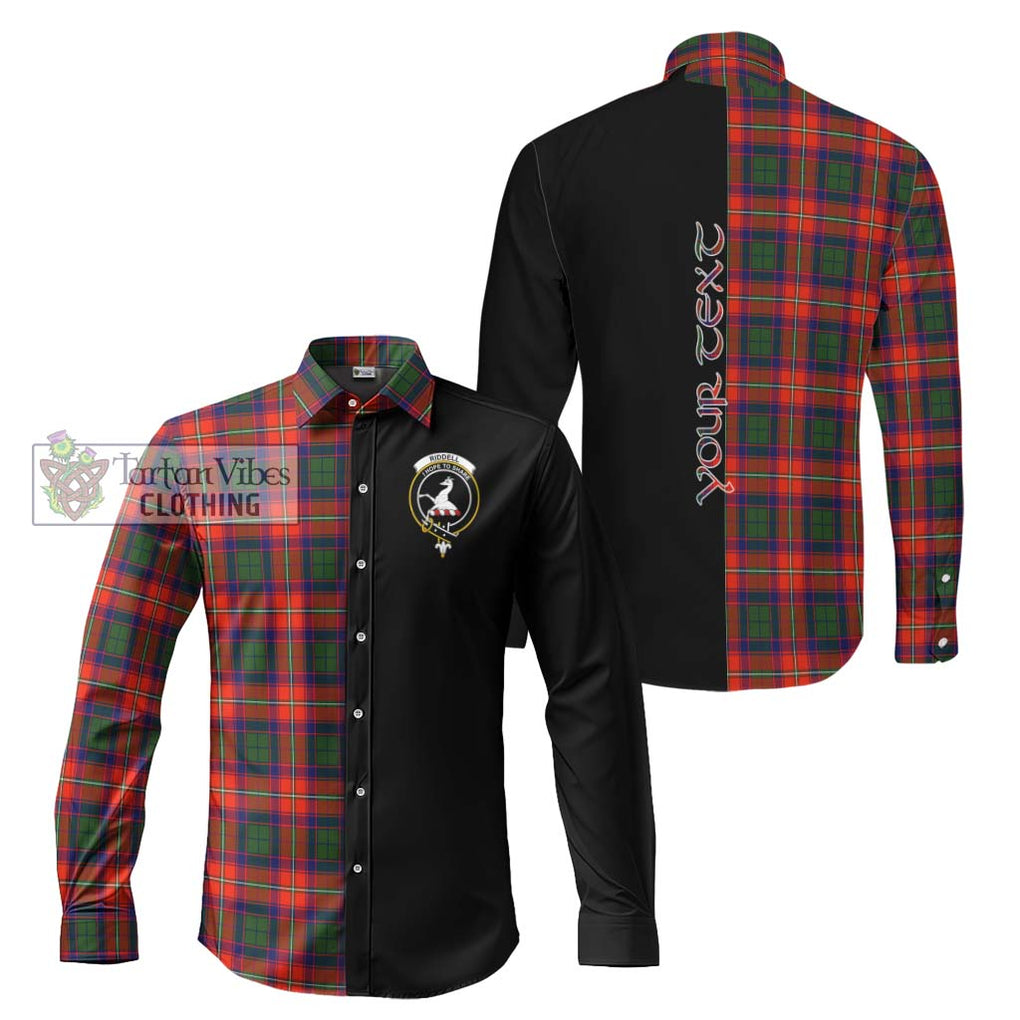 Riddell Tartan Long Sleeve Button Shirt with Family Crest and Half Of Me Style Men's Shirt S - Tartanvibesclothing Shop