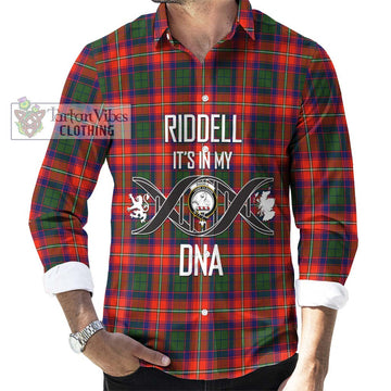 Riddell Tartan Long Sleeve Button Shirt with Family Crest DNA In Me Style Men's Shirt S - Tartanvibesclothing Shop