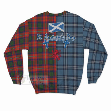 Tartan Vibes Clothing Riddell Tartan Sweatshirt Happy St. Andrew's Day Half Tartan Style