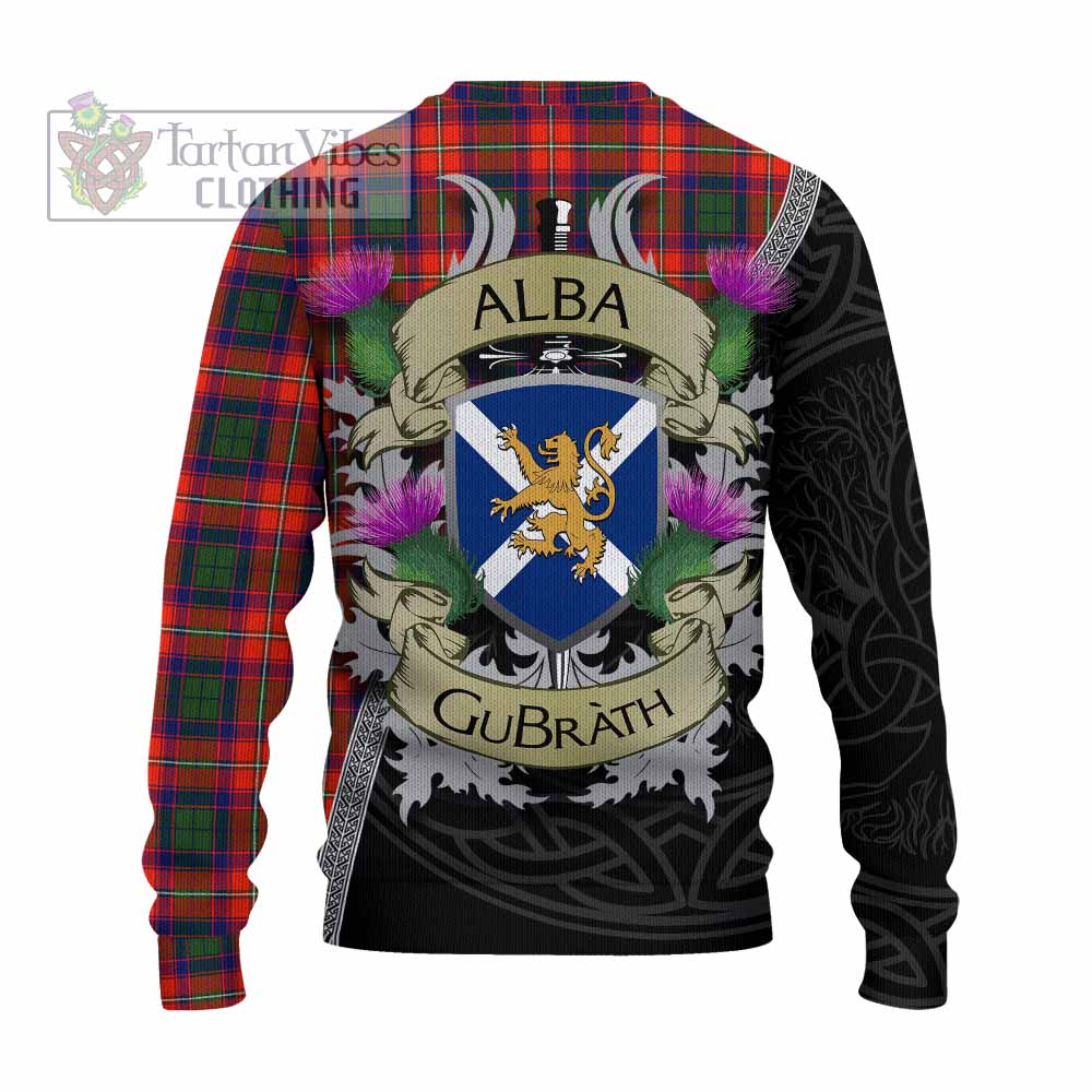 Tartan Vibes Clothing Riddell Tartan Family Crest Knitted Sweater Lion Rampant Royal Thistle Shield Celtic Inspired