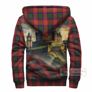 Tartan Vibes Clothing Riddell Tartan Family Crest Sherpa Hoodie with Scottish Ancient Castle Style