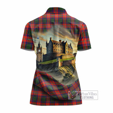 Tartan Vibes Clothing Riddell Tartan Family Crest Women's Polo Shirt with Scottish Ancient Castle Stype