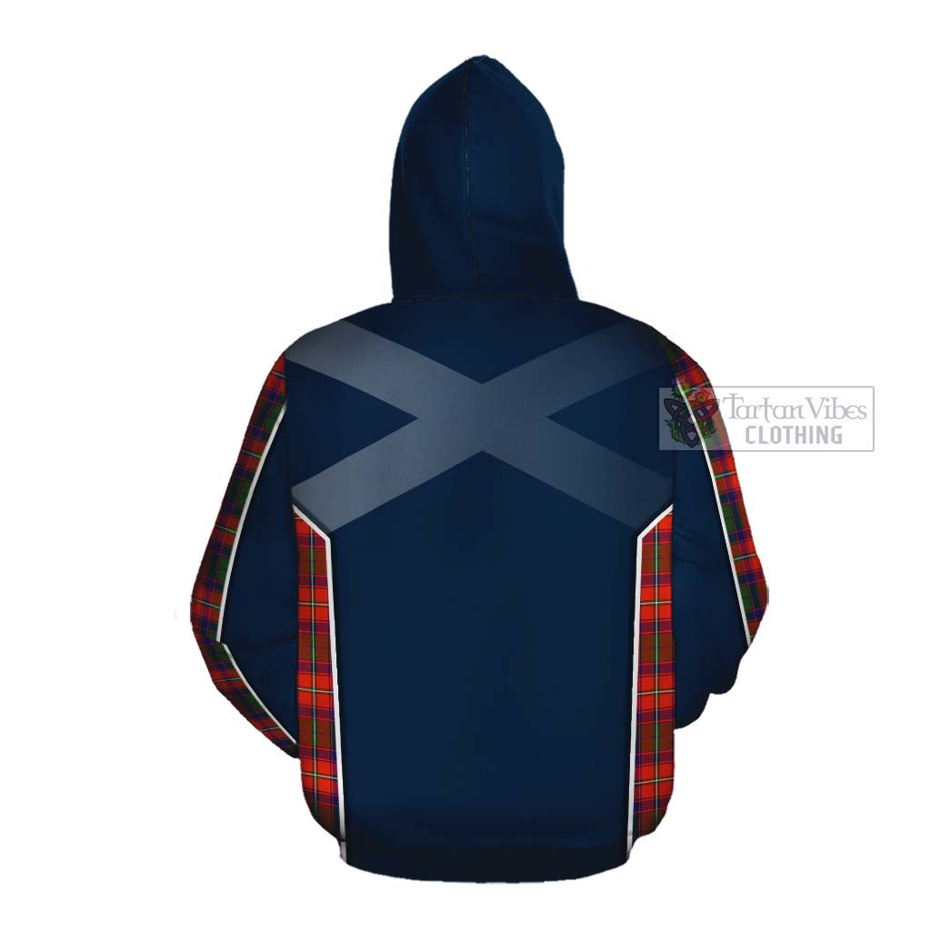 Tartan Vibes Clothing Riddell Tartan Cotton Hoodie with Family Crest and Scottish Thistle Vibes Sport Style