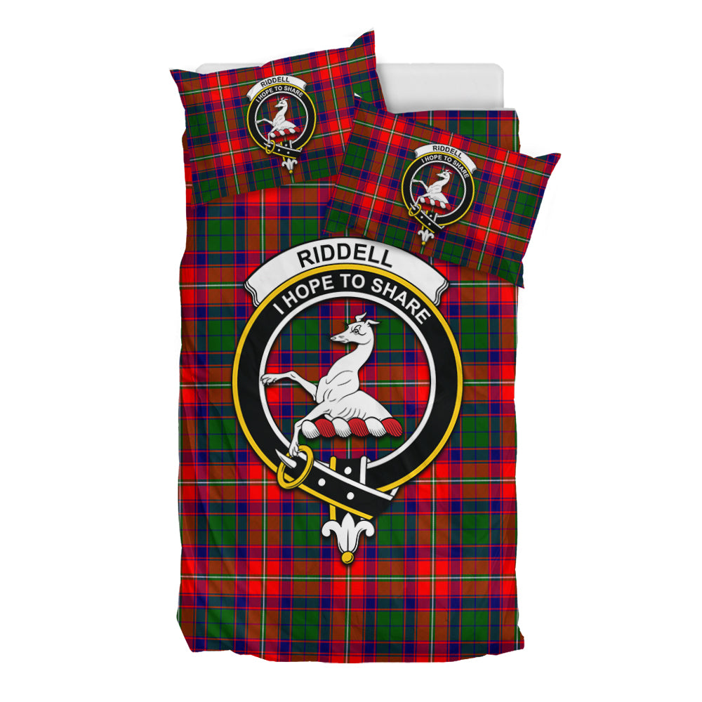 Riddell Tartan Bedding Set with Family Crest - Tartan Vibes Clothing