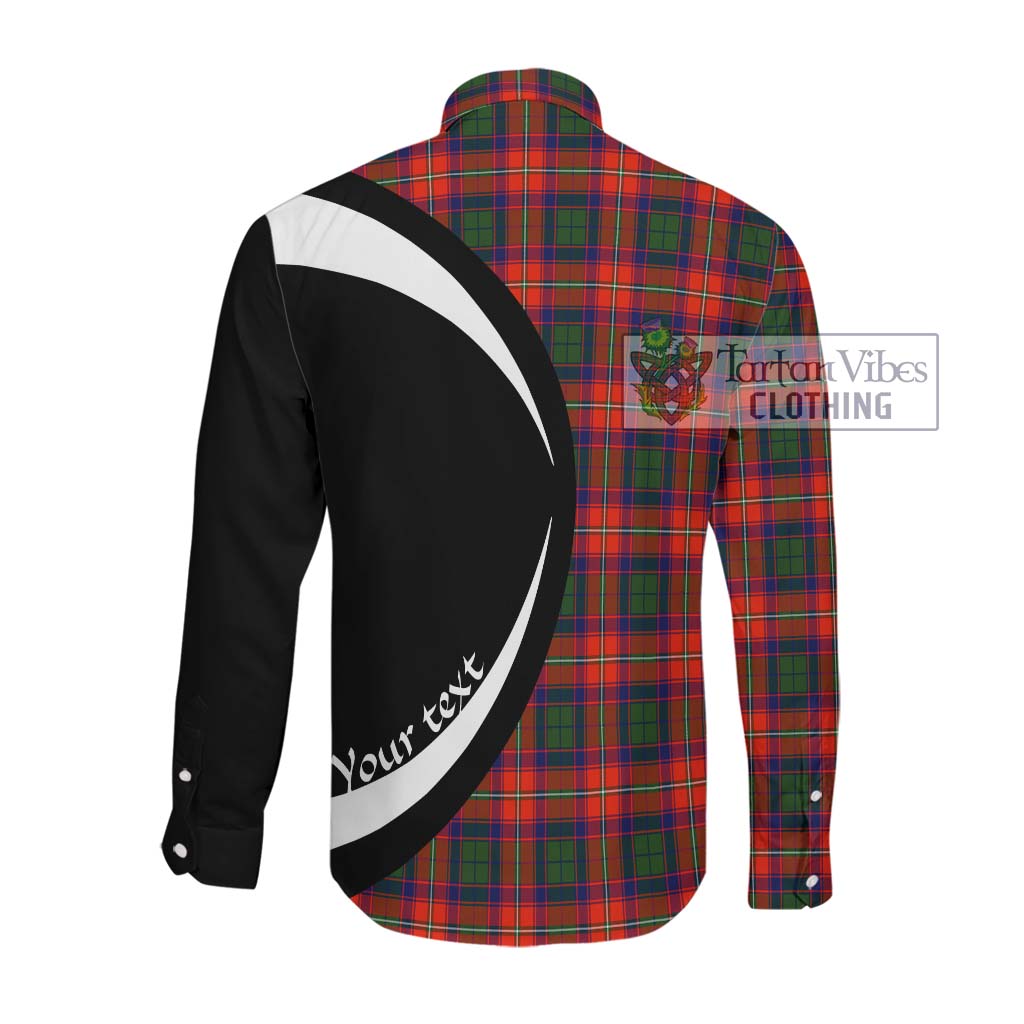Riddell Tartan Long Sleeve Button Up with Family Crest Circle Style Men's Shirt - Tartan Vibes Clothing
