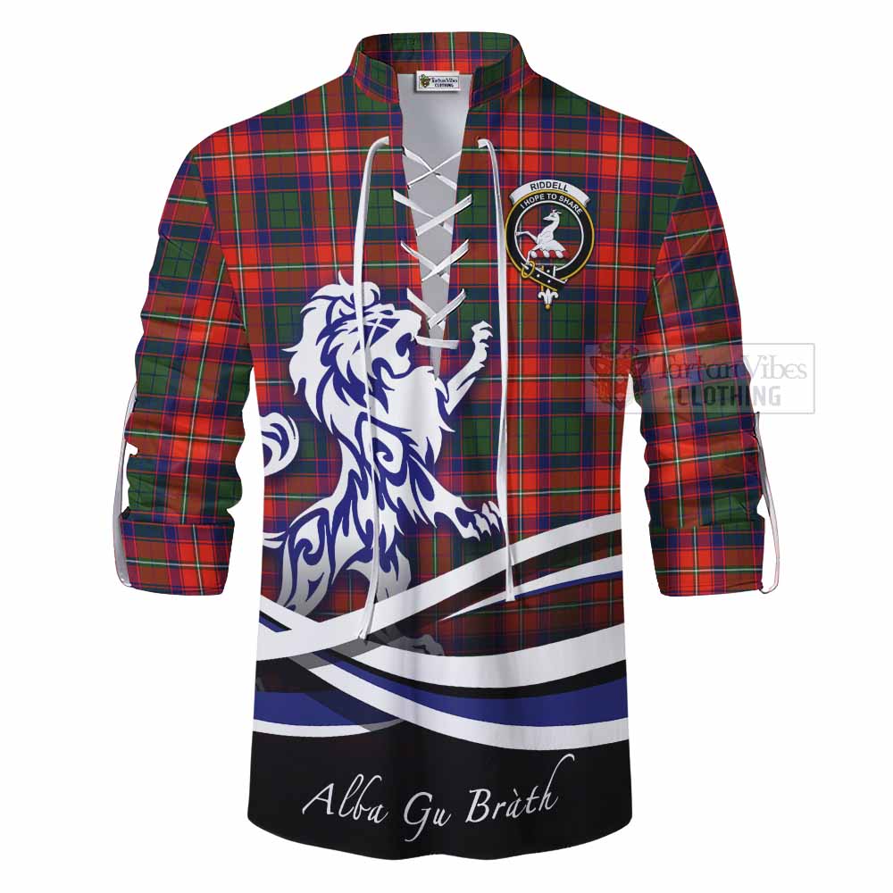 Tartan Vibes Clothing Riddell Tartan Ghillie Kilt Shirt with Alba Gu Brath Regal Lion Emblem