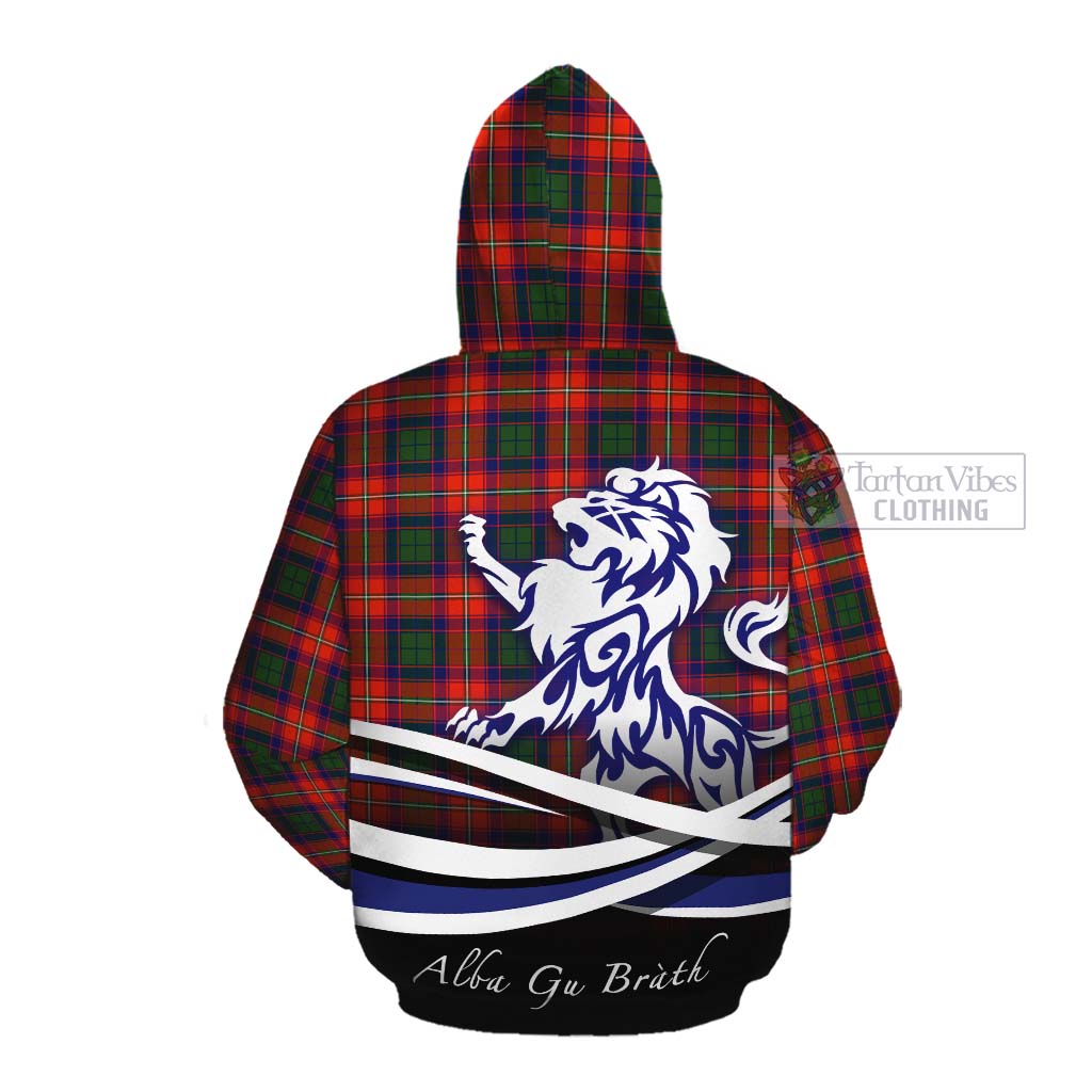 Tartan Vibes Clothing Riddell Tartan Cotton Hoodie with Alba Gu Brath Regal Lion Emblem