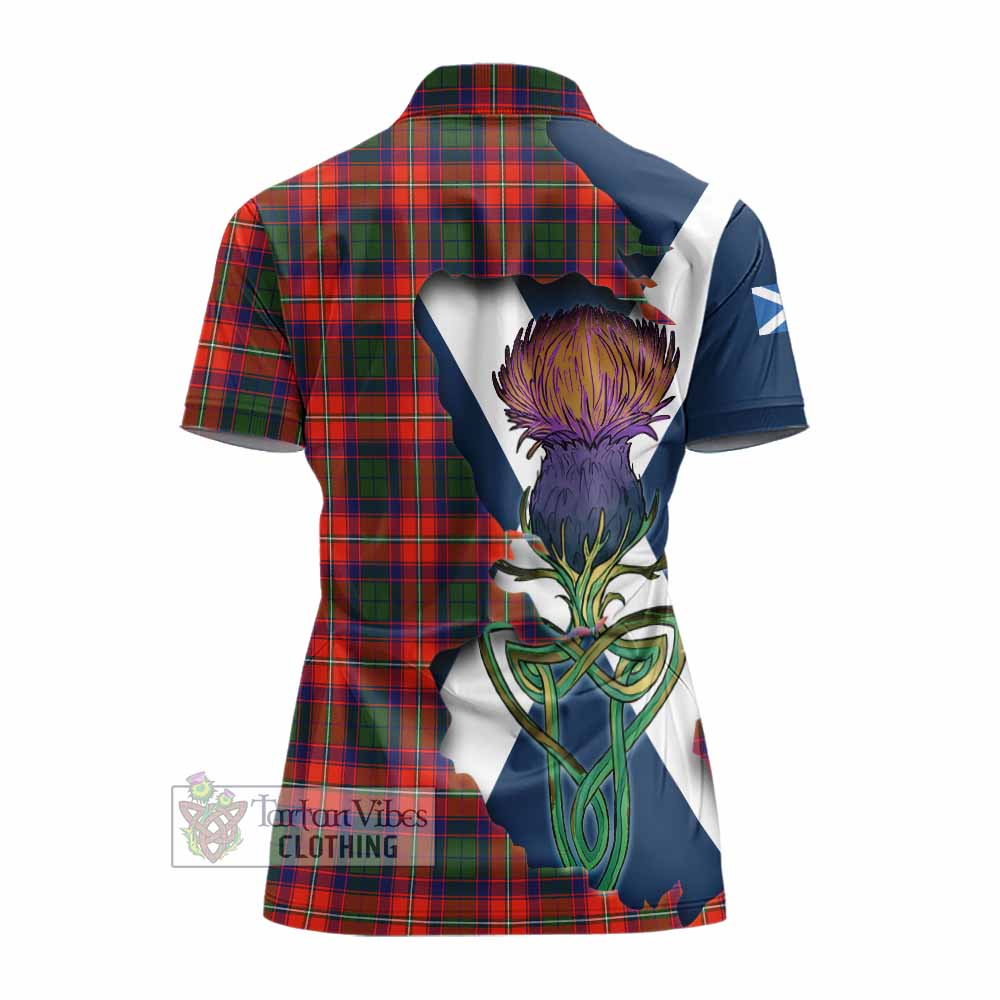 Tartan Vibes Clothing Riddell Tartan Family Crest Women's Polo Shirt Scottish Thistle Celtic Inspired