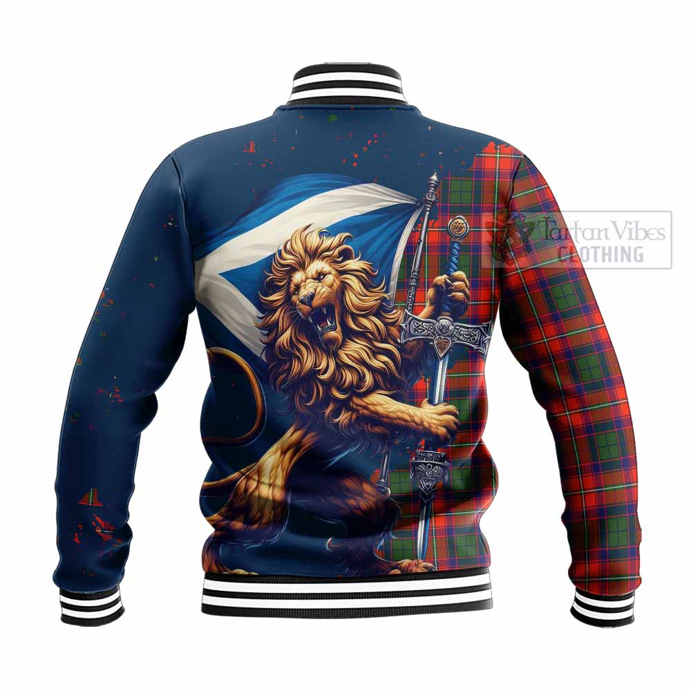Tartan Vibes Clothing Riddell Tartan Family Crest Baseball Jacket with Scottish Majestic Lion