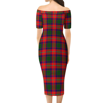 Riddell Tartan Off Shoulder Lady Dress - Tartanvibesclothing