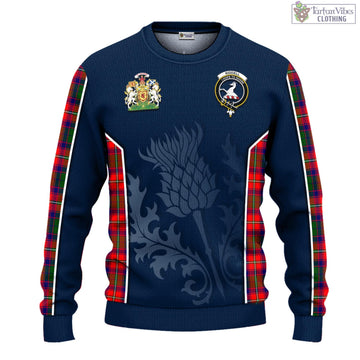 Riddell Tartan Knitted Sweatshirt with Family Crest and Scottish Thistle Vibes Sport Style