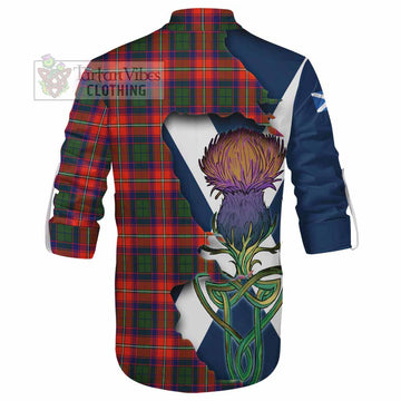 Tartan Vibes Clothing Riddell Tartan Family Crest Ghillie Kilt Shirt Scottish Thistle Celtic Inspired