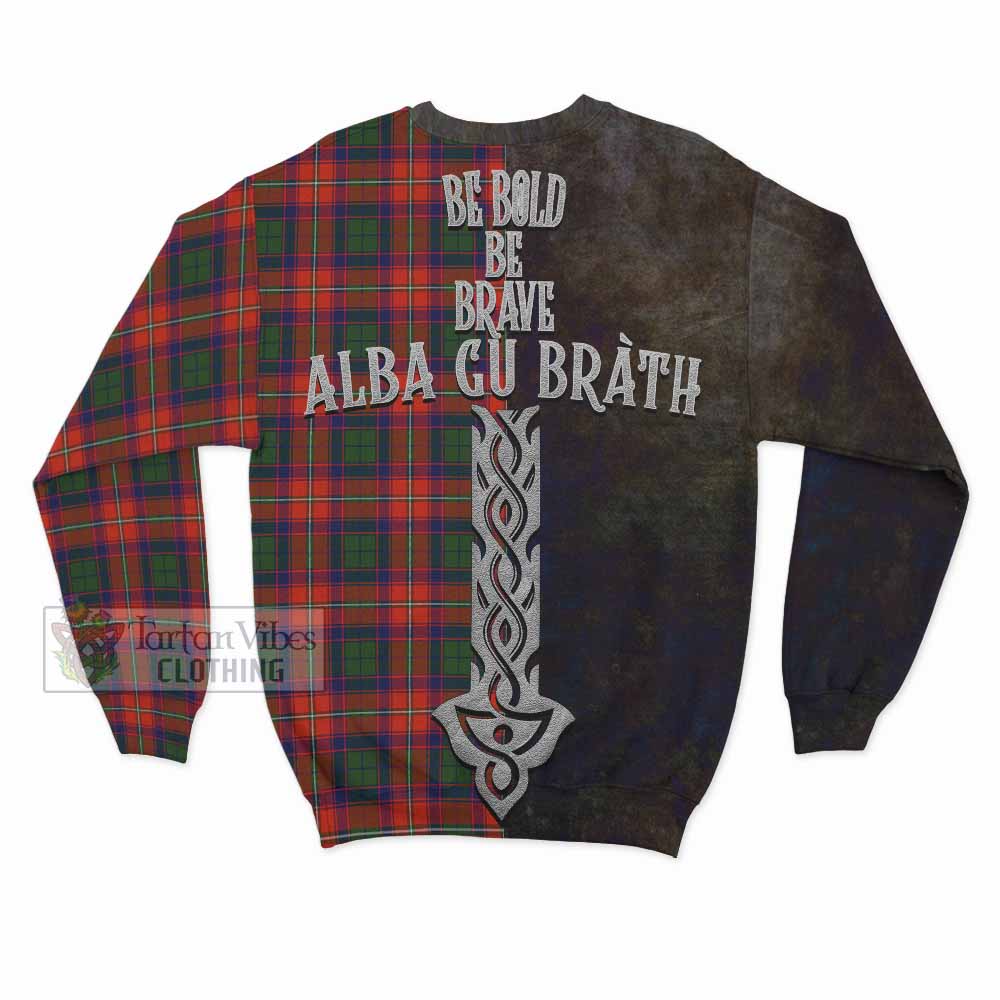 Tartan Vibes Clothing Riddell Tartan Family Crest Sweatshirt Alba Gu Brath Be Brave Lion Ancient Style
