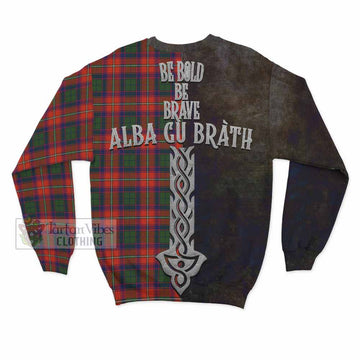Tartan Vibes Clothing Riddell Tartan Family Crest Sweatshirt Alba Gu Brath Be Brave Lion Ancient Style