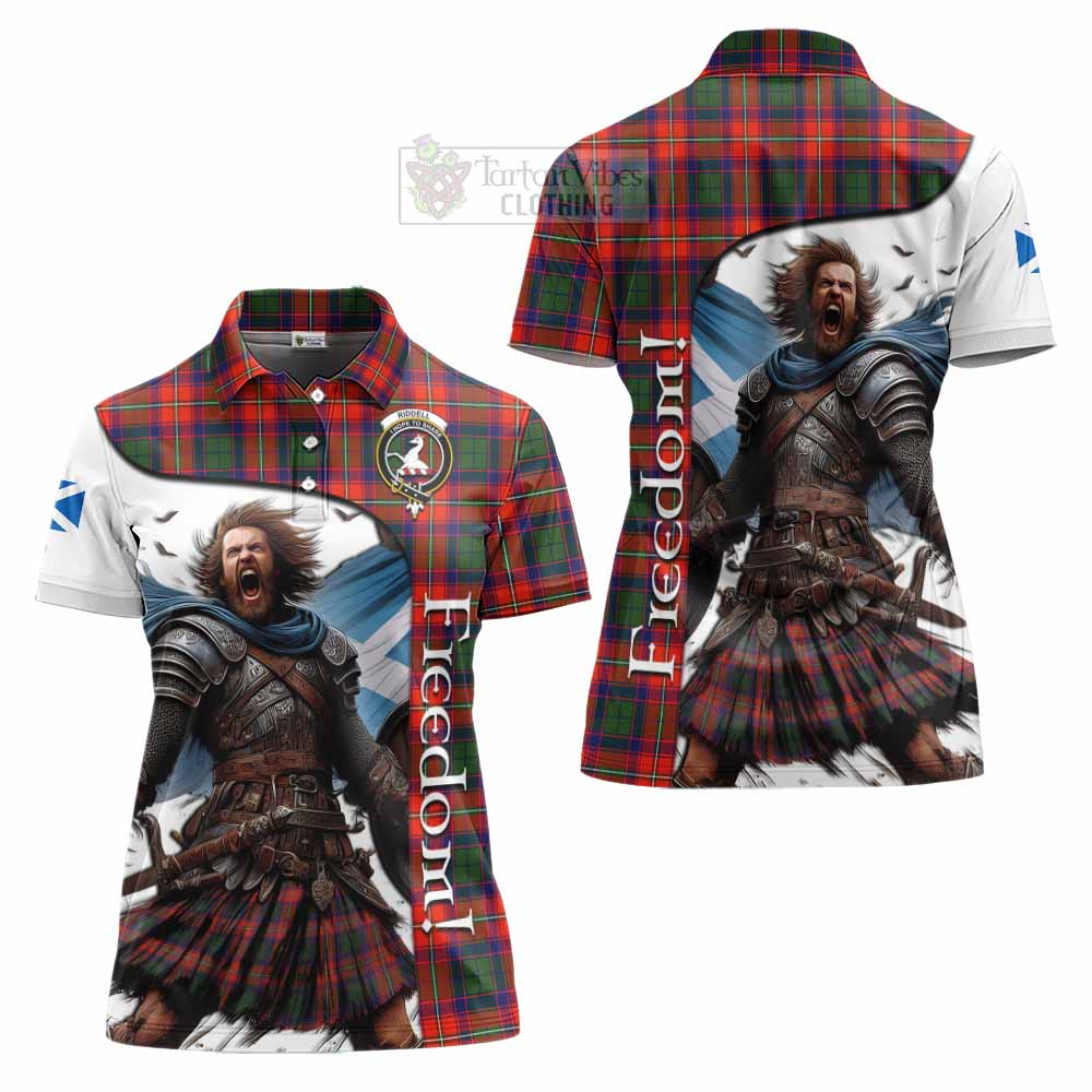 Tartan Vibes Clothing Riddell Crest Tartan Women's Polo Shirt Inspired by the Freedom of Scottish Warrior