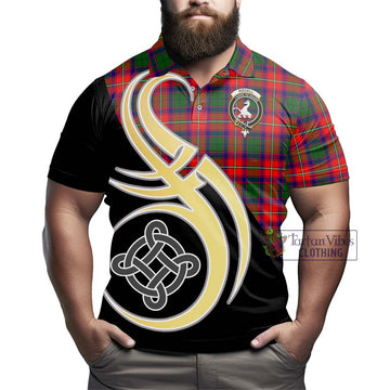 Riddell Tartan Polo Shirt with Family Crest and Celtic Symbol Style - Tartan Vibes Clothing