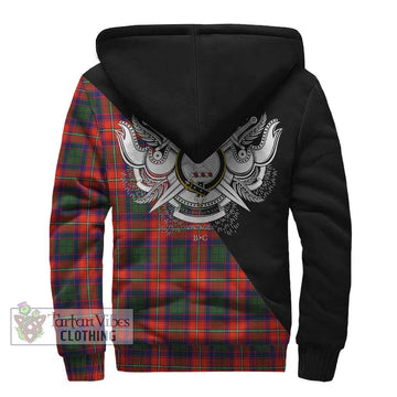Riddell Tartan Sherpa Hoodie with Family Crest and Military Logo Style - Tartanvibesclothing Shop