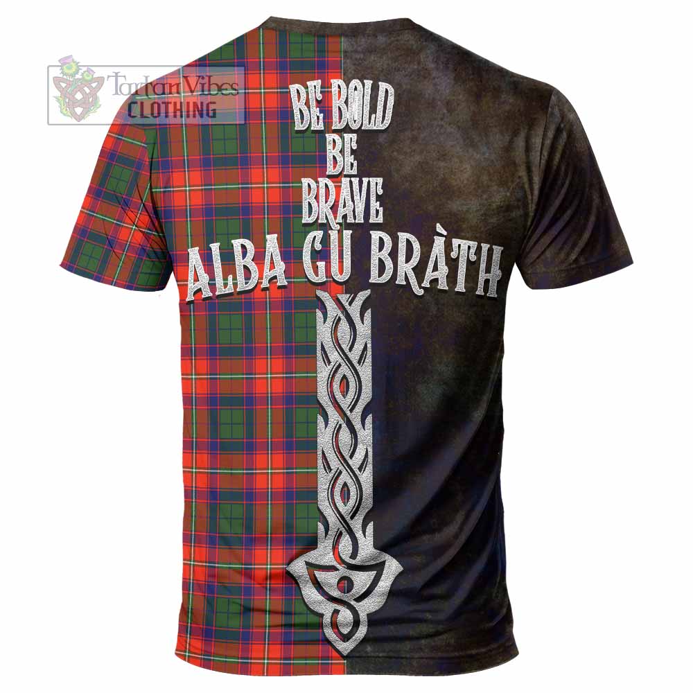 Tartan Vibes Clothing Riddell Tartan Family Crest T-Shirt Alba Gu Brath Be Brave Lion Ancient Style