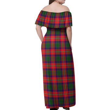 Riddell Tartan Off Shoulder Long Dress - Tartanvibesclothing