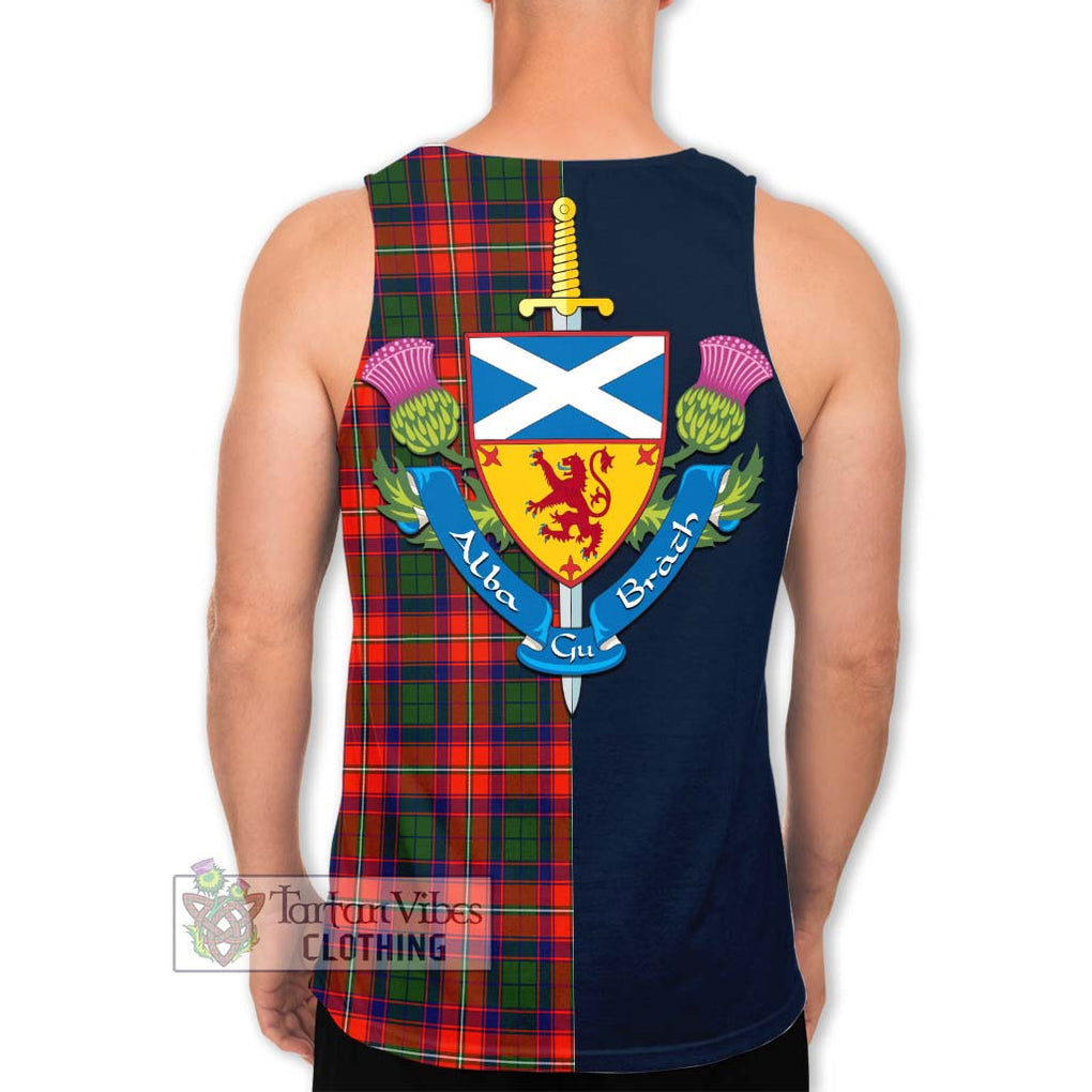 Tartan Vibes Clothing Riddell Tartan Men's Tank Top with Scottish Lion Royal Arm Half Style