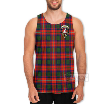 Tartan Vibes Clothing Riddell Tartan Men's Tank Top with Family Crest and Bearded Skull Holding Bottles of Whiskey