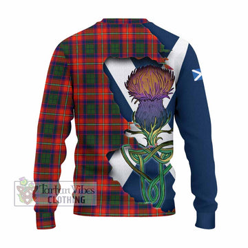 Tartan Vibes Clothing Riddell Tartan Family Crest Knitted Sweater Scottish Thistle Celtic Inspired