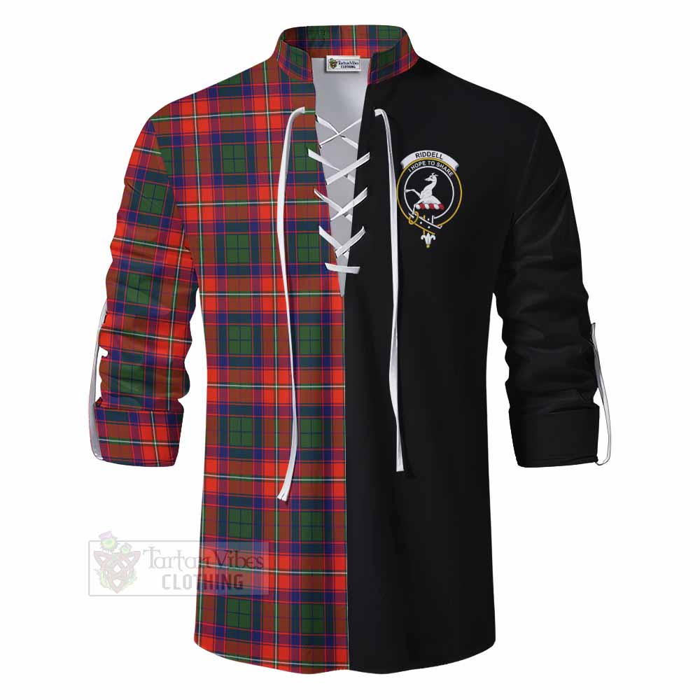 Tartan Vibes Clothing Riddell Tartan Ghillie Kilt Shirt with Family Crest and Half Of Me Style