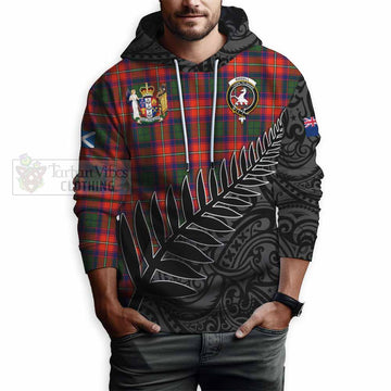 Tartan Vibes Clothing Riddell Crest Tartan Hoodie with New Zealand Silver Fern Half Style