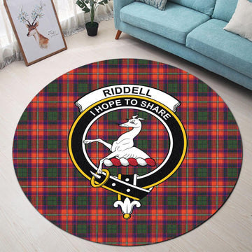 Riddell Tartan Round Rug with Family Crest - Tartan Vibes Clothing