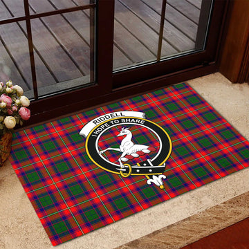 Riddell Tartan Rubber Doormat with Family Crest