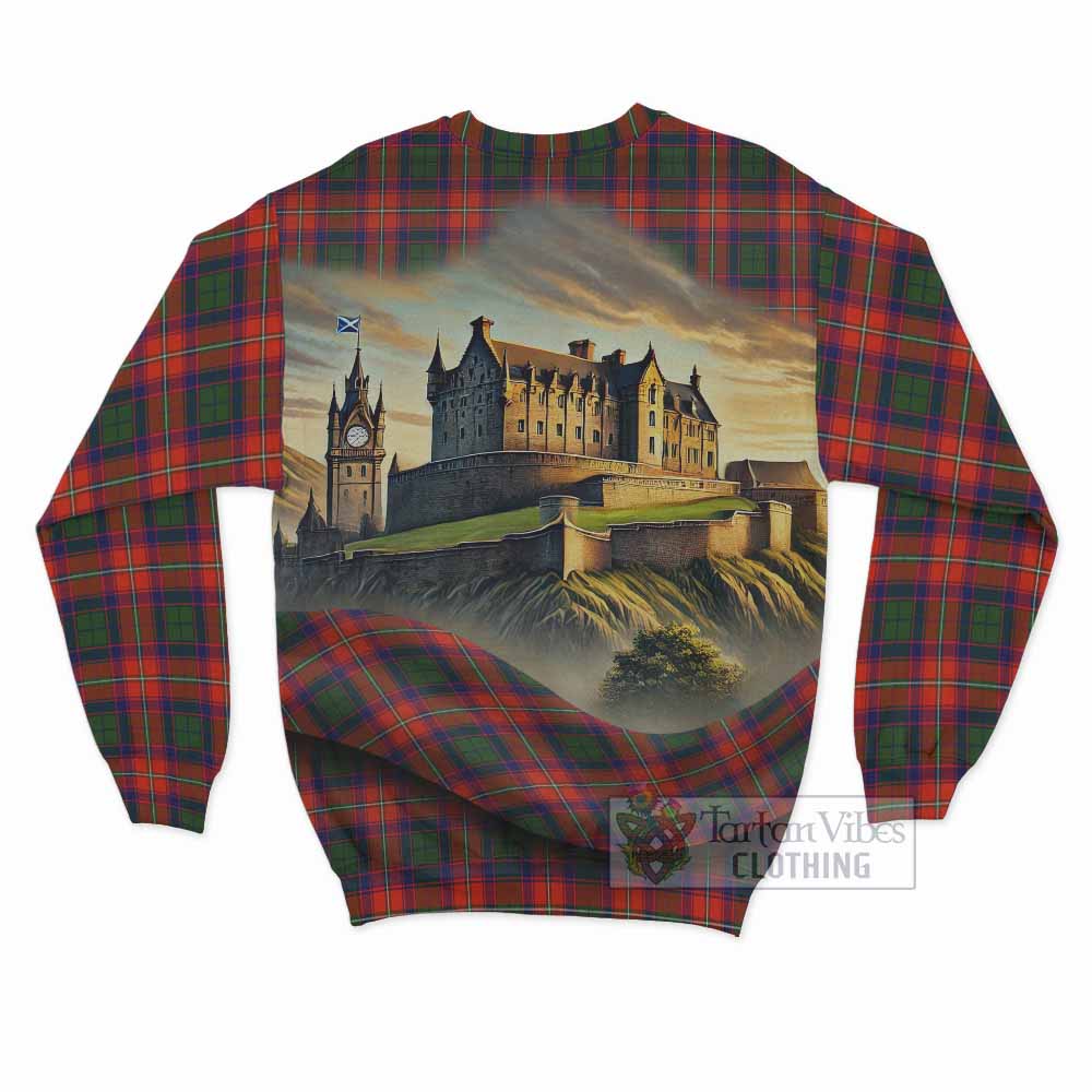 Tartan Vibes Clothing Riddell Tartan Family Crest Sweatshirt with Scottish Ancient Castle Style