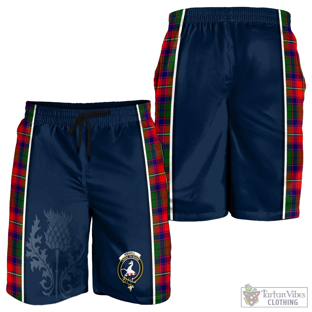 Tartan Vibes Clothing Riddell Tartan Men's Shorts with Family Crest and Scottish Thistle Vibes Sport Style