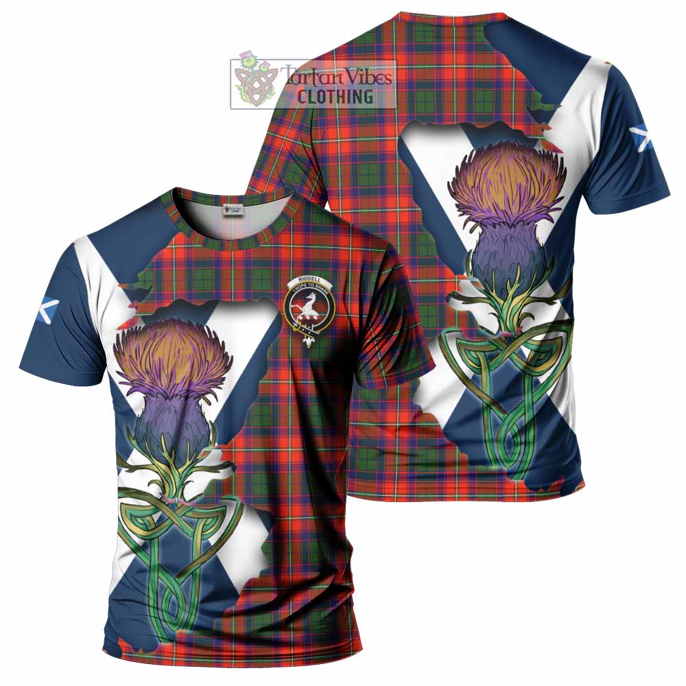 Tartan Vibes Clothing Riddell Tartan Family Crest T-Shirt Scottish Thistle Celtic Inspired