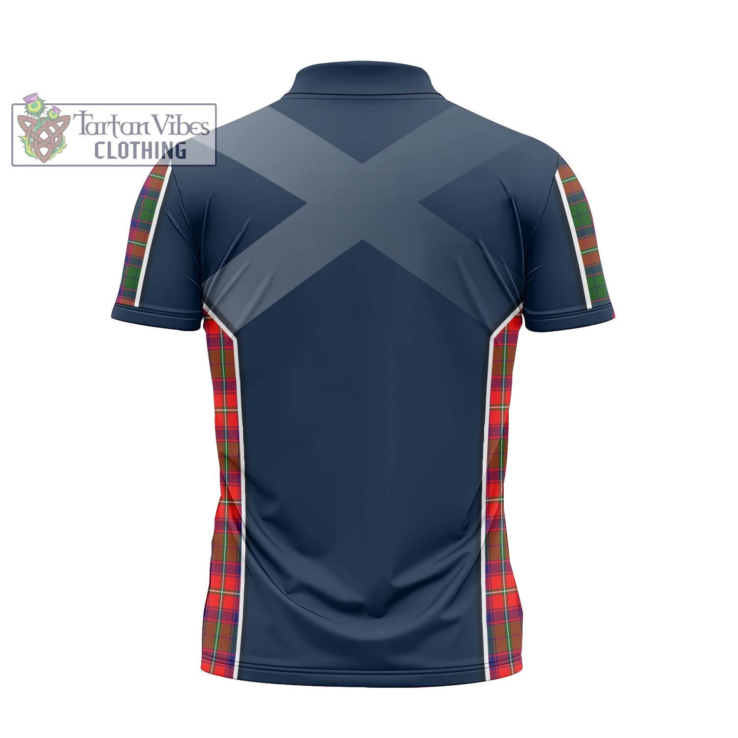 Tartan Vibes Clothing Riddell Tartan Zipper Polo Shirt with Family Crest and Scottish Thistle Vibes Sport Style