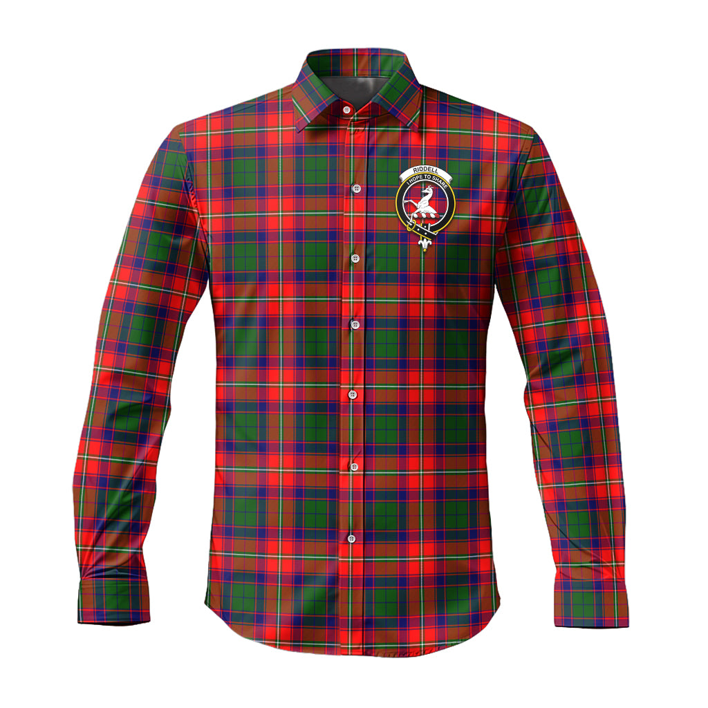 riddell-tartan-long-sleeve-button-up-shirt-with-family-crest