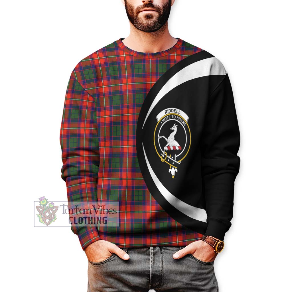 Riddell Tartan Sweatshirt with Family Crest Circle Style - Tartan Vibes Clothing
