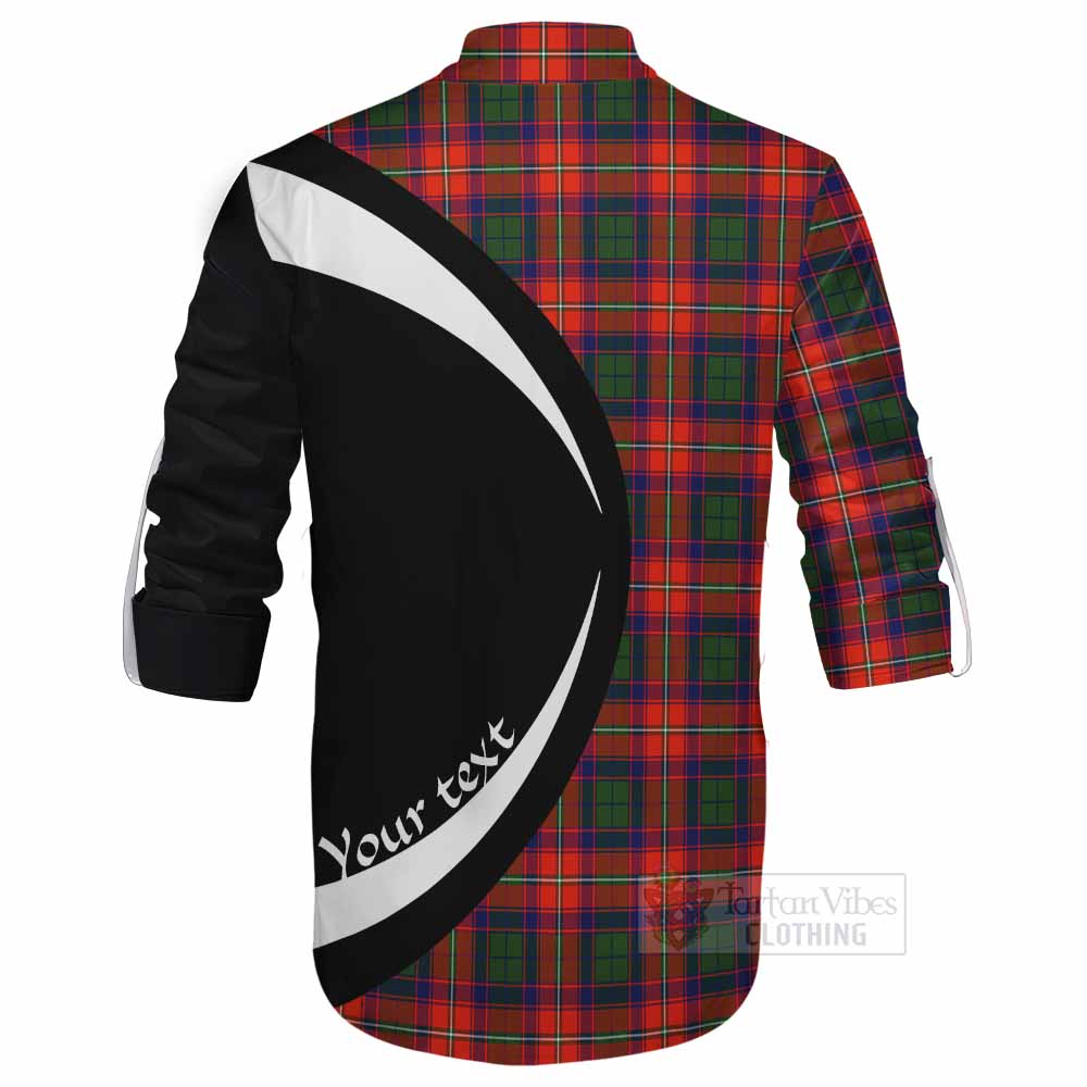 Tartan Vibes Clothing Riddell Tartan Ghillie Kilt Shirt with Family Crest Circle Style
