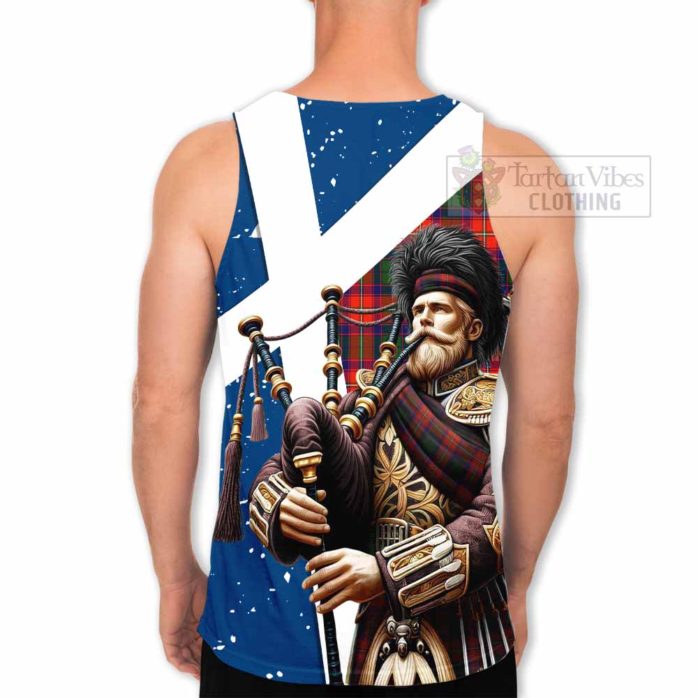 Riddell Tartan Men's Tank Top with Family Crest Scottish Bagpiper Vibes