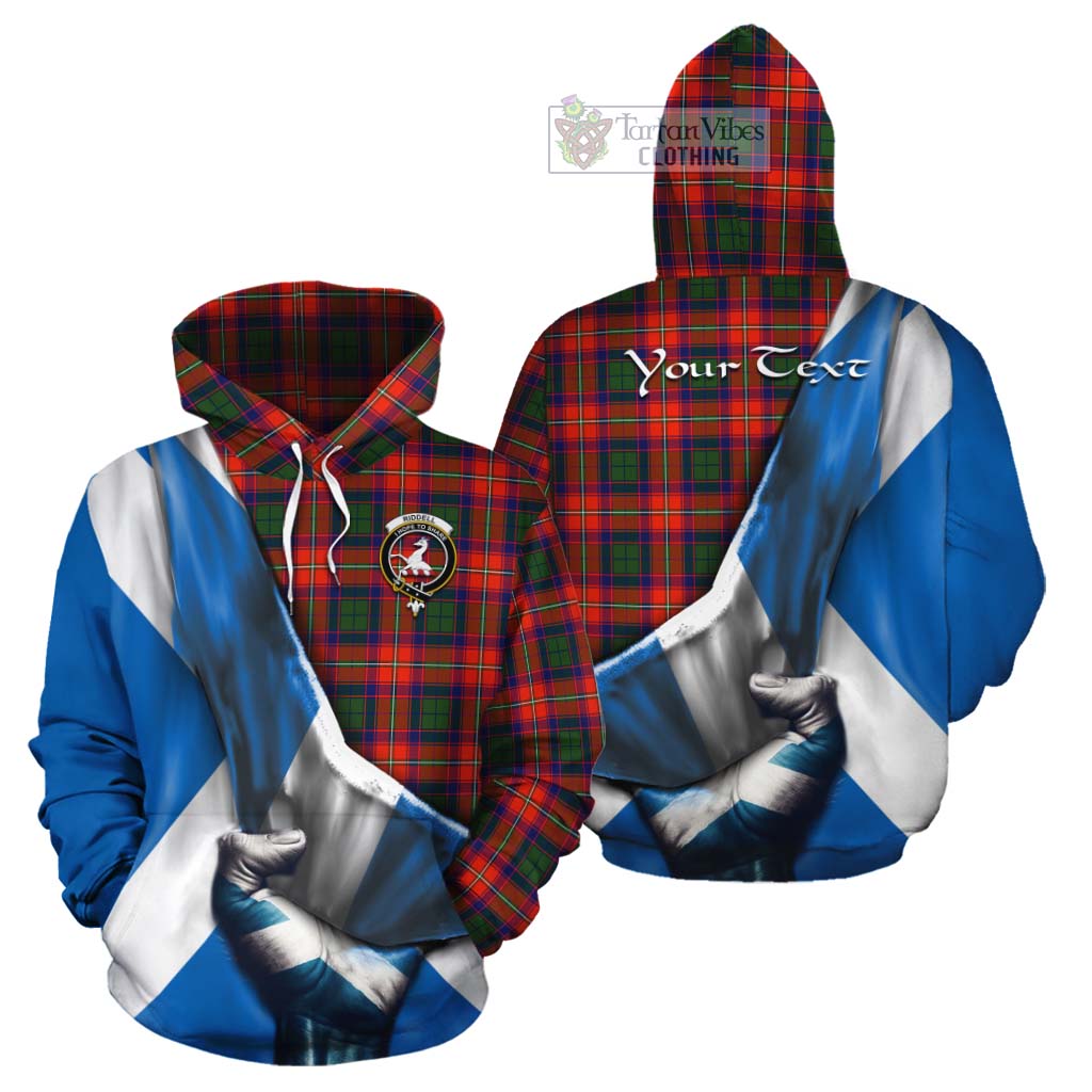 Tartan Vibes Clothing Riddell Tartan Cotton Hoodie with Family Crest Scotland Patriotic Style