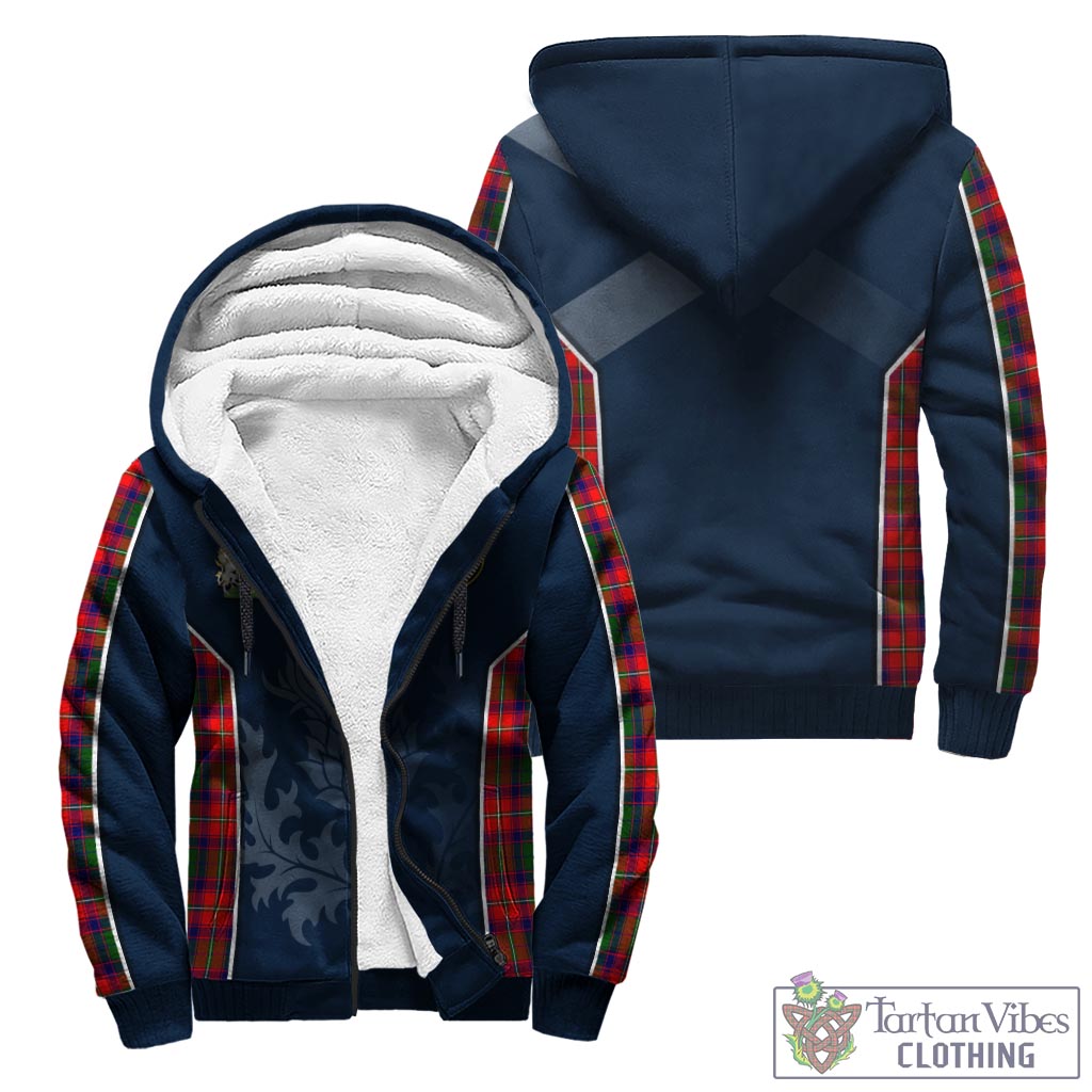Tartan Vibes Clothing Riddell Tartan Sherpa Hoodie with Family Crest and Scottish Thistle Vibes Sport Style