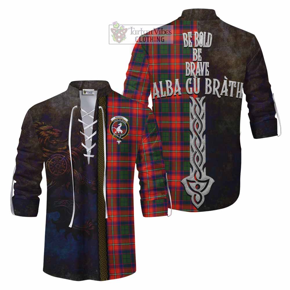 Tartan Vibes Clothing Riddell Tartan Family Crest Ghillie Kilt Shirt Alba Gu Brath Be Brave Lion Ancient Style